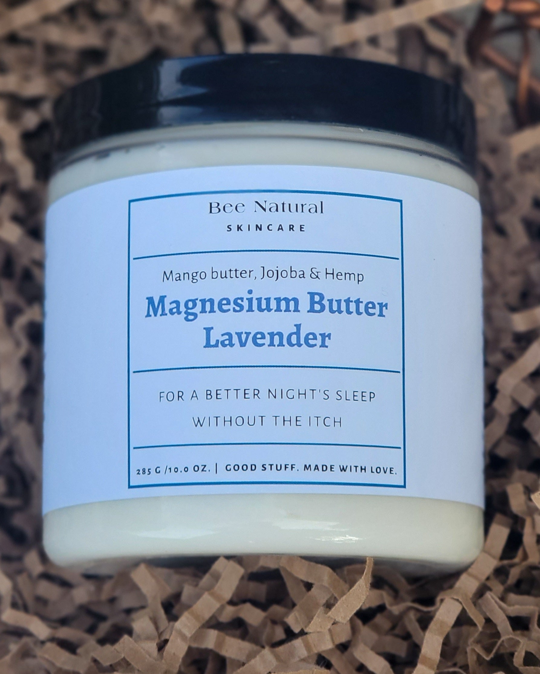 Magnesium Butter made with magnesium chloride, mango butter, Golden Jojoba and hempseed oil.